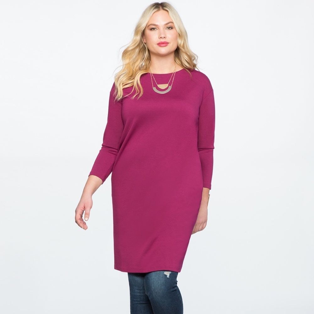 Eloquii Fuchsia Knit Sheath Dress